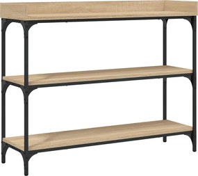 vidaXL Măsuță consolă cu rafturi, stejar sonoma, 100x30x80 cm