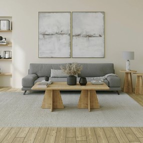 Măsuță de conferință Double Mushroom Sapphire Oak