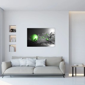 Tabloul bilelor verzi abstracte (90x60 cm)