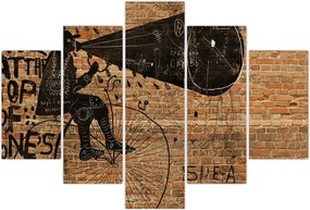 Tablou - Barbat cu biciclete stil Bansky (150x105 cm)