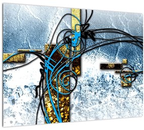 Tablou pe sticlă abstract (70x50 cm)