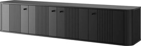 Comodă TV suspendată Vesper 4D 187 cm - negru / mânere negre