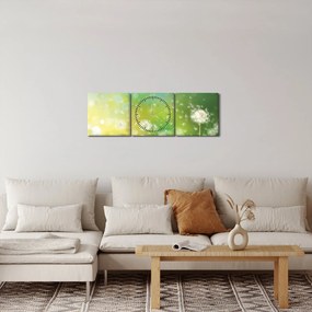Tablou - Păpădie înflorită (cu ceas) (90x30 cm)