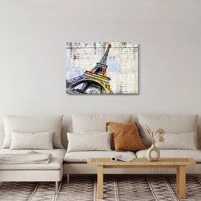 Tablou pe sticlă - Arta digitală a Turnului Eiffel (70x50 cm)