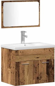 vidaXL Set de mobilier pentru baie Pe perete cu ușă Lemn compozit