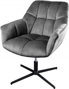 Fotoliu pivotant cu inaltime reglabila Papillon, catifea gri