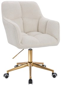HR550K Scaun Crem Boucle cu Bază Aurie