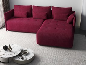 Colțar extensibil dumonde cu ladă de depozitare si sezut confortabil din spuma high-density, Malta Zoom Red II 235x185 cm