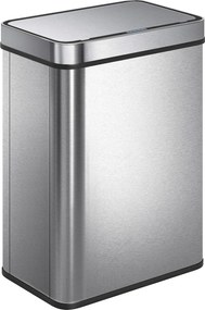 HOMCOM Coș de gunoi cu senzor 50 L cu capac cu închidere silențioasă, coș de gunoi automat din oțel inoxidabil, argintiu | Aosom Romania
