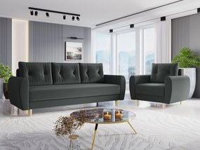 Set canapea fotoliu 3+1 Keklat (Gri) (cu sp. depozitare). 1105836