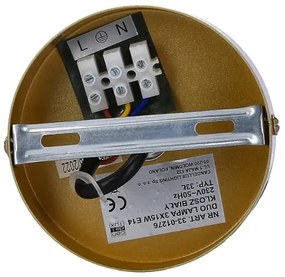 Lustră pe cablu DUO 3xE14/40W/230V aurie/neagră