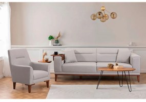 Set Canapea Extensibilă si Fotoliu Liones Tepsili, Crem