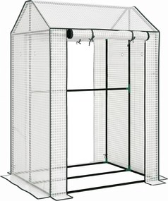Outsunny Sera Cu 2 Camere Pentru Gradina Cu 2 Usi | Aosom Romania
