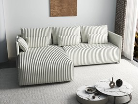 Colțar extensibil dumonde cu ladă de depozitare si sezut confortabil din spuma high-density, Malta Ambience White 235x185 cm