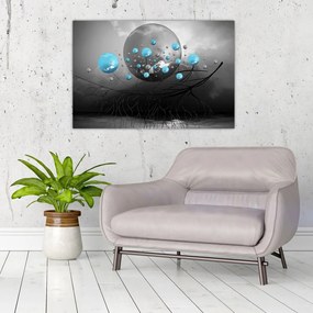 Tabloul - bile abstracte albastru deschis (90x60 cm)