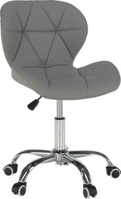 Scaun birou ARGUS NEW, gri/crom, piele ecologica/metal, 47x56x73/84 cm