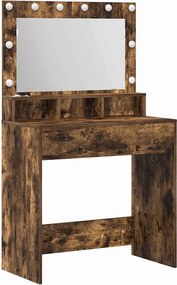 vidaXL Masă de Machiaj Stejar fumuriu 75,5 x 41 x 135 cm Lemn compozit