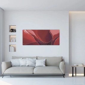 Tablou - Floare abstractă roșie N⁰2 (120x50 cm)