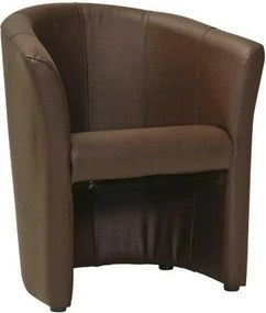 Fotoliu TM-1, maro inchis/negru, piele ecologica/plastic, 67x60x76 cm