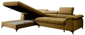 Set canapea extensibila HORTY ROH, stanga, in culoarea mustarului