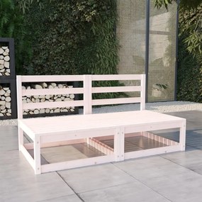 3075230 vidaXL Set mobilier de grădină cu 2 locuri, alb, lemn masiv de pin