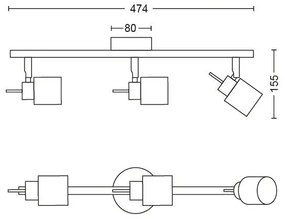 Spot MERANTI 3xGU10/35W/230V alb Philips