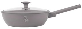 Tigaie wok cu capac 28 cm Taupe Berlinger Haus BH 8094, gri, strat titan