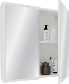 Corp Baie Teno, Suspendat, Alb, cu oglinzi, 60 x 13 x 60 cm