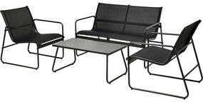 Set mobilier de grădină Taigo, 4 piese, negru