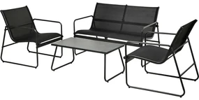 Set mobilier de grădină Taigo, 4 piese, negru