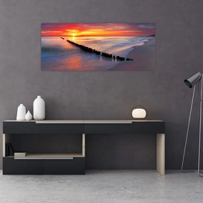 Tablou - Apus de soare, Marea Baltică, Polonia (120x50 cm)