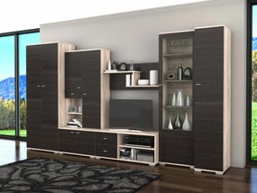 Bibliotecă living Gabriela, wenge + sonoma