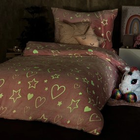 4Home Lenjerie de pat luminoasă din microflanelHeart, 140 x 200 cm, 70 x 90 cm