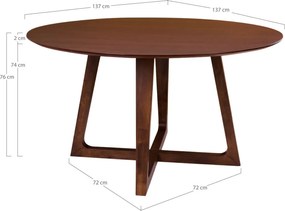 Hellerup masă rotundă 137x76 cm nuc