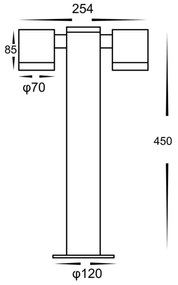Lampă de exterior KETTO 2xGU10/60W/230V IP44 neagră