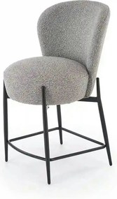Scaun bar H126, gri/negru, stofa/metal, 57x61x95 cm