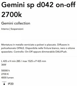 Lustra LED suspendata design circular Gemini sp d042 on-off 2700k negru