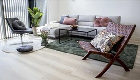 Perugia Fotoliu pliabil din piele, tec maro cu picioare din lemn