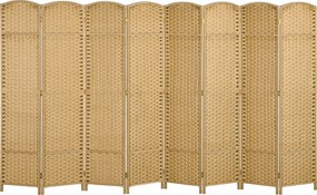 HOMCOM Separator de camere 8 părți pliabil, Divizor de spații, Divizor pentru sufragerie, Dormitor, Birou de acasă, Lemn natural | Aosom Romania