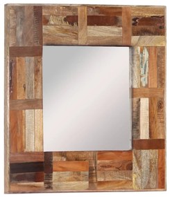Oglinda de perete, 50x50 cm, lemn masiv reciclat 1, 50 x 50 cm