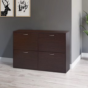 HOMCOM Pantofar cu Rafturi Reglabile din PAL, 120x24x81 cm, Maro | Aosom Romania