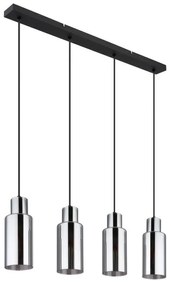 Lustra suspendata design modern LIDARIA 4L negru/fumuriu