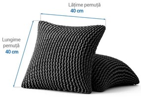 Huse bielastice COSTINA antracit feţe de pernă 2 buc (40 x 40 cm)