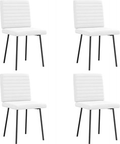 vidaXL Scaune de bucătărie, 4 buc., alb, piele ecologică