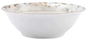 Set de masă 24 piese din porțelan, alb/gri