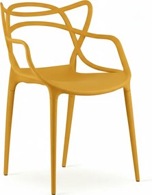 Set de gradina KATO SIRVON - 2 scaune si masa rotunda, negru/mustar