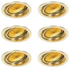 Set de 6 spoturi încastrate moderne aurii reglabile - Coop 111 Honey