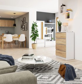 Comodă Kadir TYP2 (Alb + stejar sonoma). 1068831