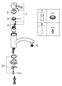 GROHE 30358000 - Baterie pentru chiuvetă SWIFT, 227 mm, crom lucios