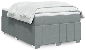 vidaXL Pat box spring cu saltea, gri deschis, 120x190 cm, textil